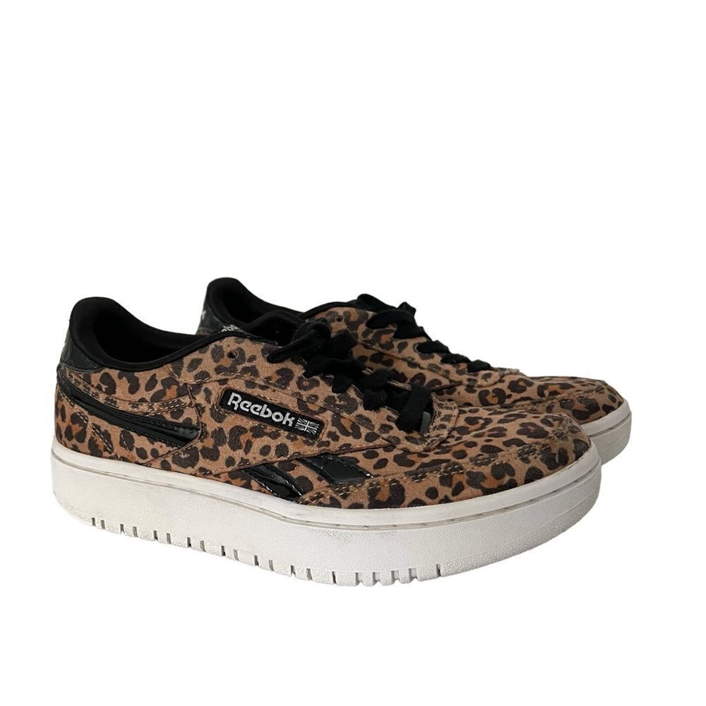 Reebok Club C Double Big Kid Leopard Lace Sneakers